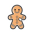 Bitten Gingerbread Man Cookie Vector Illustration Royalty Free Stock Photo