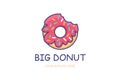 Bitten glazed donut logo isolated vector template