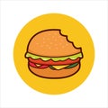 Bitten hamburger burger vector illustration Royalty Free Stock Photo