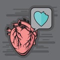 bitten heart. Vector illustration decorative design Royalty Free Stock Photo