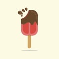 Bitten Ice Cream, doodle art design vector illustration