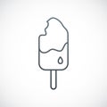 Bitten Ice cream line icon.