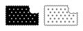Bitten rectangular cracker silhouette and outline icon. Biscuit cookie in rectangle shape. Popular crunchy snack