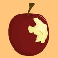 Bitten Red Apple Vector Illustration Royalty Free Stock Photo