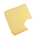 Bitten slice of muenster cheese Royalty Free Stock Photo