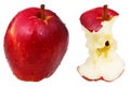Bitten and whole red delicious apple Royalty Free Stock Photo