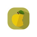 Bitten yellow apple vector flat design