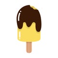 Bitten yellow stick ice cream vector