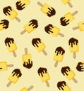 Bitten yellow stick seamless pattern.