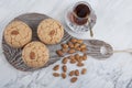 Bitter Almond Butter Cookies. Acibadem kurabiyesi is a traditional Turkish biscuit made of bitter almonds, sugar and egg whites. Royalty Free Stock Photo