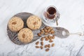 Bitter Almond Butter Cookies. Acibadem kurabiyesi is a traditional Turkish biscuit made of bitter almonds, sugar and egg whites. Royalty Free Stock Photo