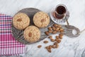 Bitter Almond Butter Cookies. Acibadem kurabiyesi is a traditional Turkish biscuit made of bitter almonds, sugar and egg whites. Royalty Free Stock Photo