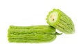 Bitter melon or slice bitter gourd with clipping path. Royalty Free Stock Photo