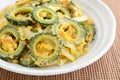 Okinawan cuisine, Bitter melon stir fried Royalty Free Stock Photo