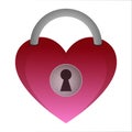 Love heart lock key