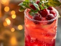 Bittersweet Mocktail with Cranberries and Mint