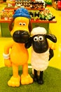 Bitzer and Shaun figure.Aardman`s Shaun the Sheep characters on display Royalty Free Stock Photo