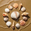 Bivalves gastropods and possibly conical turrets displaying a Royalty Free Stock Photo