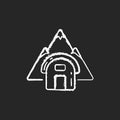 Bivouac shelter chalk white icon on black background Royalty Free Stock Photo