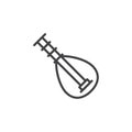 Biwa music instrument outline icon