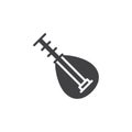 Biwa music instrument vector icon