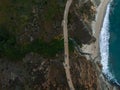 Bixby bridge aerial view in California, USA. Beautiful bridge Royalty Free Stock Photo