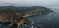 Bixby bridge aerial view in California, USA. Beautiful bridge Royalty Free Stock Photo