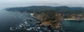 Bixby bridge aerial view in California, USA. Beautiful bridge Royalty Free Stock Photo