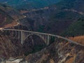 Bixby bridge aerial view in California, USA. Beautiful bridge Royalty Free Stock Photo