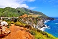 Bixby Bridge Along the Pacific Coast Highway in California Royalty Free Stock Photo