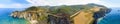 Bixby Bridge and Big Sur aerial panoramic view, California Royalty Free Stock Photo