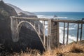 The Bixby Bridge, in Big Sur California, is one of the well known landmarks on the Pacific Coast Highway also known as California Royalty Free Stock Photo