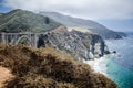 The Bixby Bridge, in Big Sur California, is one of the well known landmarks on the Pacific Coast Highway also known as California Royalty Free Stock Photo