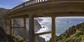 Bixby bridge in California with ocean view Royalty Free Stock Photo