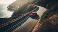 Bixby Bridge on coastline of California. Driving road trip. Royalty Free Stock Photo