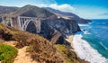 Bixby Bridge, Highway 1 Big Sur - California, USA, Travel concept Royalty Free Stock Photo