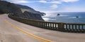 Bixby Bridge Highway Between Mountain And Ocean