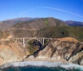 Bixby Bridge and Pacific Coast Highway at Big Sur in California, USA Royalty Free Stock Photo
