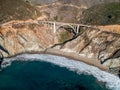 Bixby Bridge and Pacific Coast Highway at Big Sur in California, USA Royalty Free Stock Photo