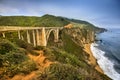 Bixby Bridge by the Pacific Ocean Big Sur, California, USA Royalty Free Stock Photo