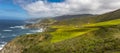 Bixby bridge on Route 1, Pacific Coast Highway (PCH) with spring flowers lining road