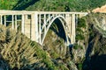 Big Sur, CA / United States - Aug.19, 2019: Landscape image iof the famous Bixby Creek Bridge along the Big Sur coast of Royalty Free Stock Photo