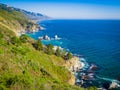 Bixby Creek Bridge, Highway 1, and Big Sur coast of California California Royalty Free Stock Photo