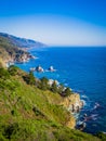 Bixby Creek Bridge, Highway 1, and Big Sur coast of California California Royalty Free Stock Photo