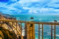 Bixby Creek Bridge on Highway 1 at the US West Coast Royalty Free Stock Photo