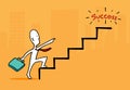 Biz man concept : Businessman at star point running up to success stair Royalty Free Stock Photo