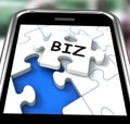 Biz Smartphone Means Internet Company Or Commerce