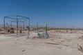 Bizarre artwork at the Bombay Beach on the eastern Salton Sea shore, California Royalty Free Stock Photo