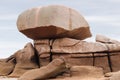 Bizarre boulders and rocks on the Pink Granite Coast on the island of Renote in Brittany