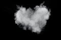 White dust particles splash. White powder splatter like heart shape.